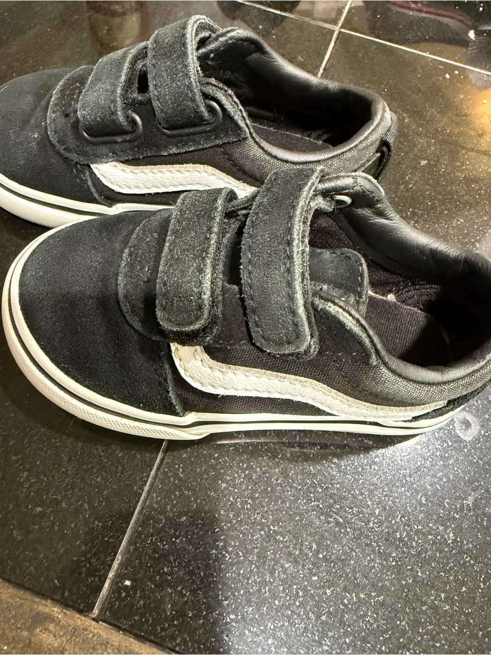 Vans Kids Black Double Velcro Sneakers